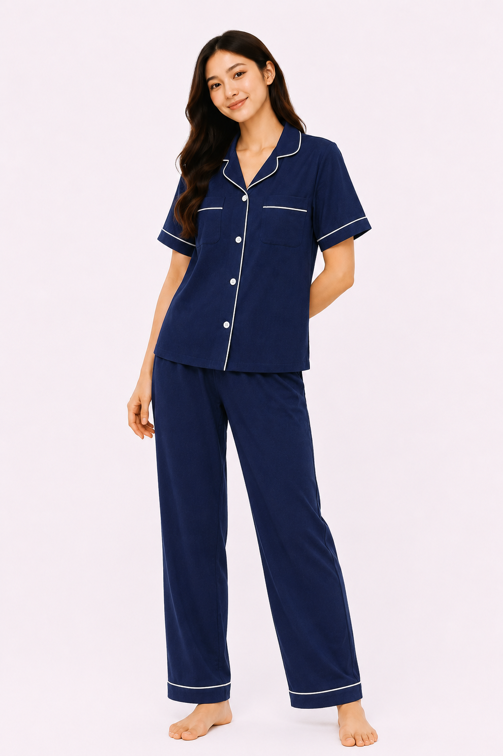SleepEase Pajama Set with Triple Layer Pocket Technology